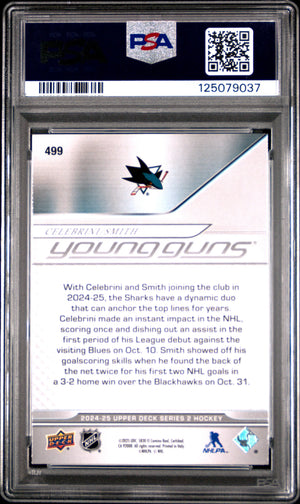 2024 Upper Deck Series 2 Young Guns Rookie Celebrini/Smith RC PSA 9 