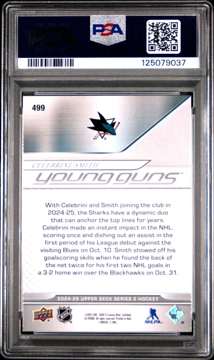 2024 Upper Deck Series 2 Young Guns Rookie Celebrini/Smith RC PSA 9 