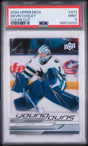 2024 Upper Deck Series 2 Young Guns Rookie Devin Cooley Clear Cut RC PSA 9 