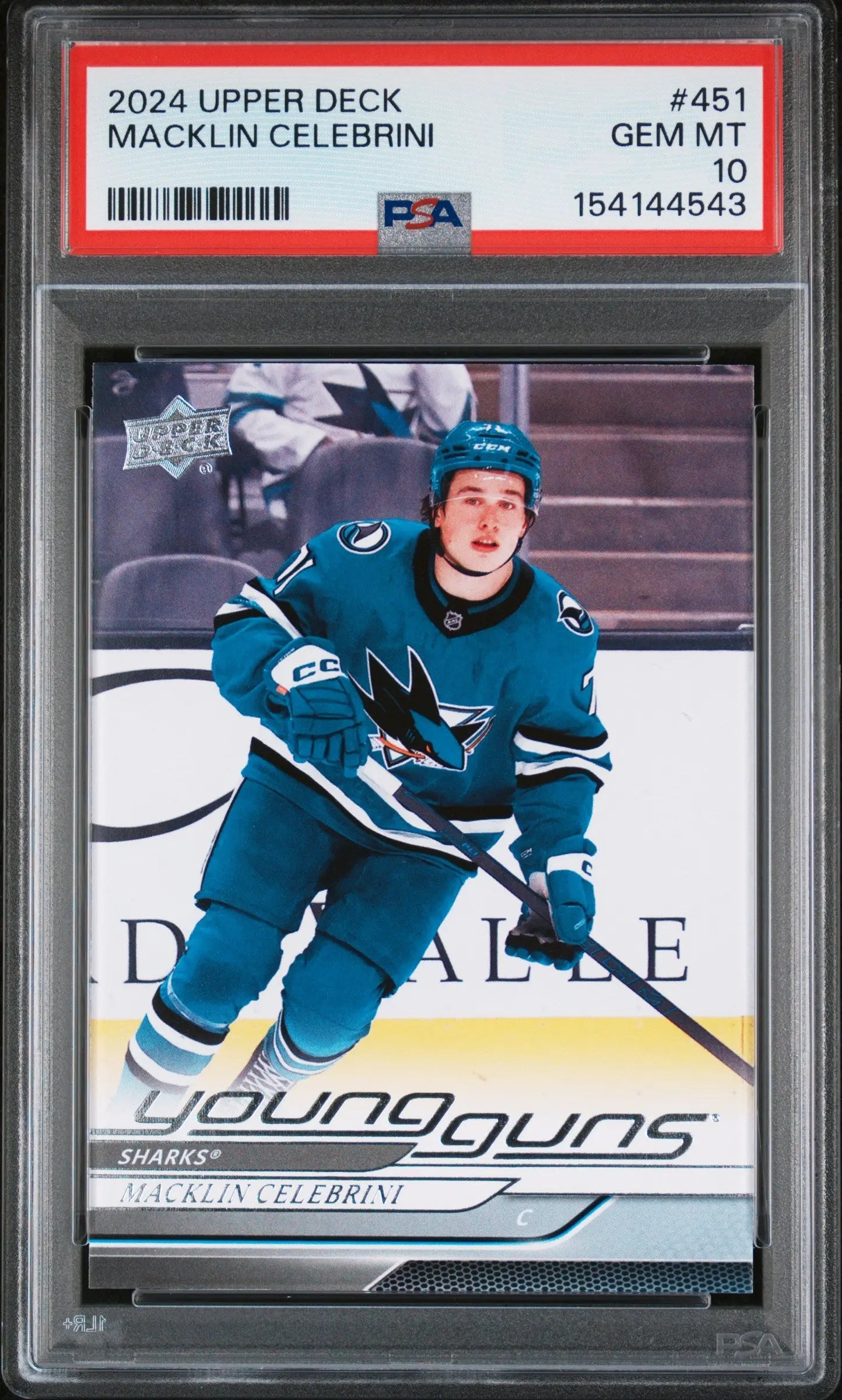 2024 Upper Deck Series 2 Young Guns Rookie Macklin Celebrini RC PSA 10 