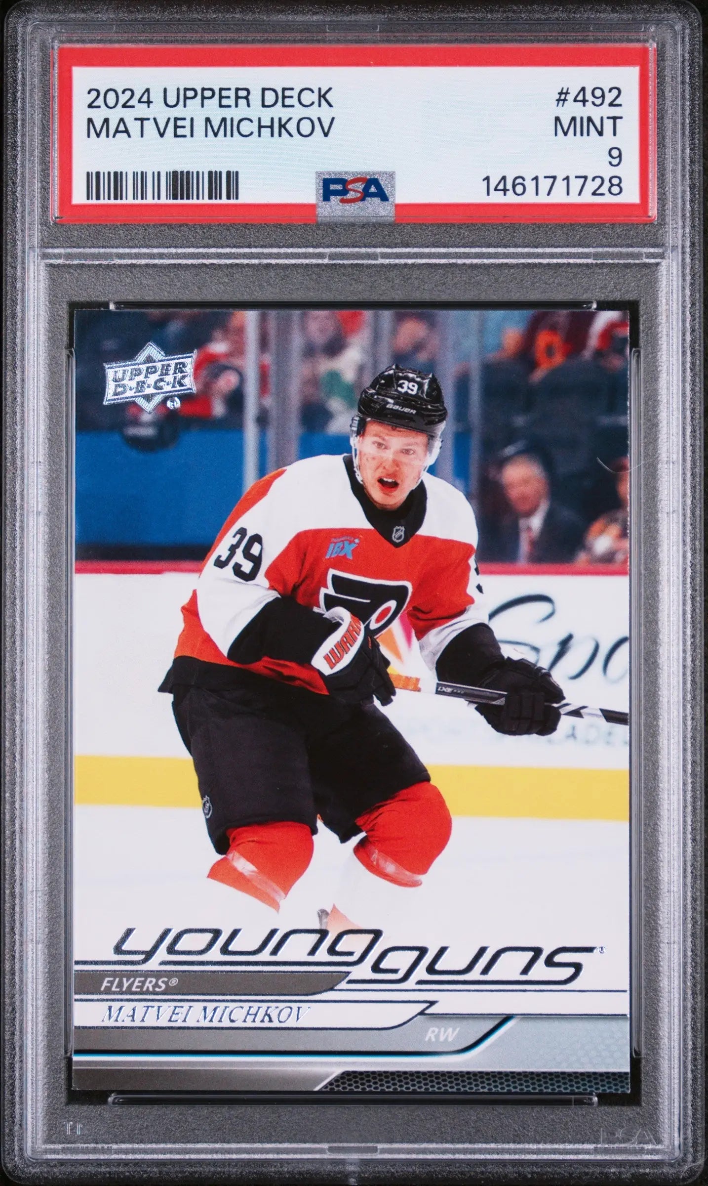 2024 Upper Deck Series 2 Young Guns Rookie Matvei Michkov RC PSA 9 