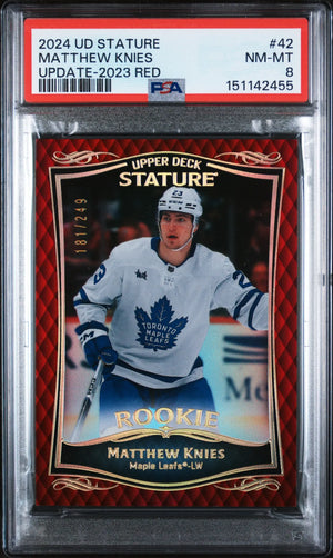 2024 Upper Deck Stature Red Update Rookie Matthew Knies #42 /249 PSA 8 