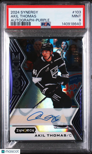 2024 Upper Deck Synergy Akil Thomas #103 Autograph Purple PSA 9 