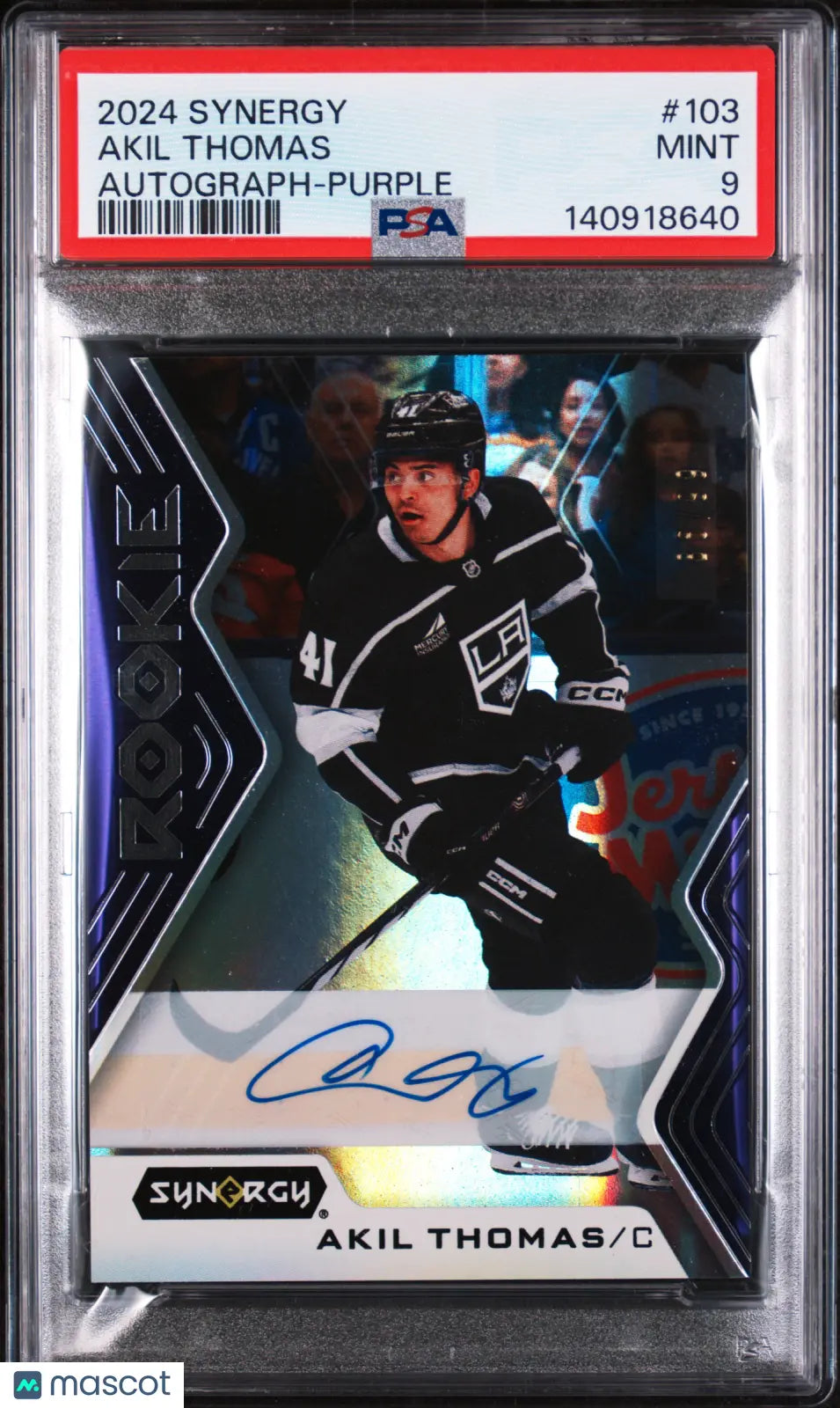 2024 Upper Deck Synergy Akil Thomas #103 Autograph Purple PSA 9 
