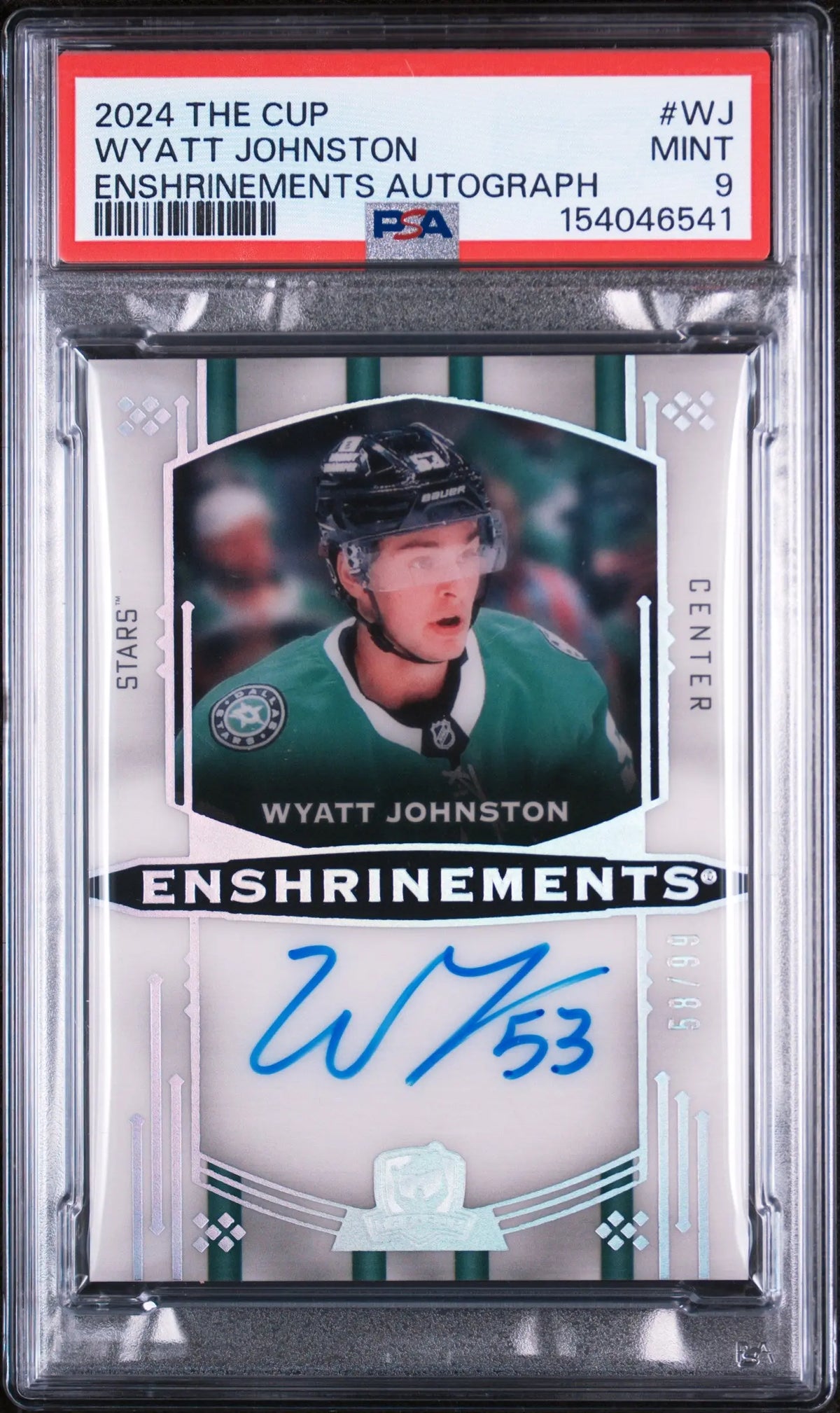 2024 Upper Deck The Cup Enshrinements Autographs Wyatt Johnston Auto PSA 9 
