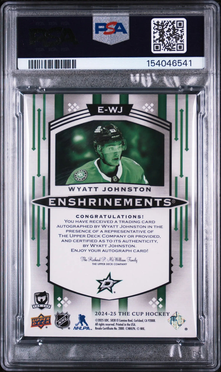 2024 Upper Deck The Cup Enshrinements Autographs Wyatt Johnston Auto PSA 9 