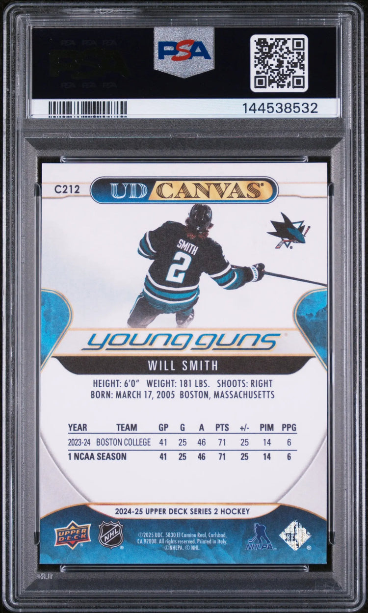 2024 Upper Deck UD Canvas Young Guns Rookie Will Smith RC PSA 9 