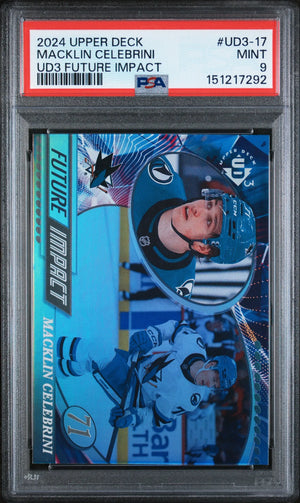 2024 Upper Deck Ud3 Future Impact Rookie Macklin Celebrini RC PSA 9 