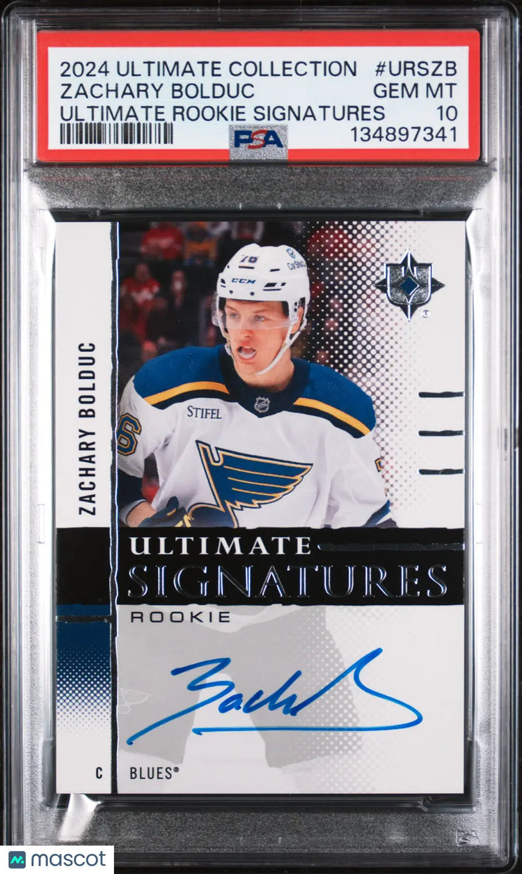 2024 Upper Deck Ultimate Collection Ultimate Rookie Auto Zachary Bolduc PSA 10 