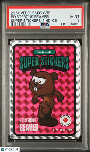 2024 Veefriends Global Retail Partners Super Stickers Boisterous Beaver PSA 9 