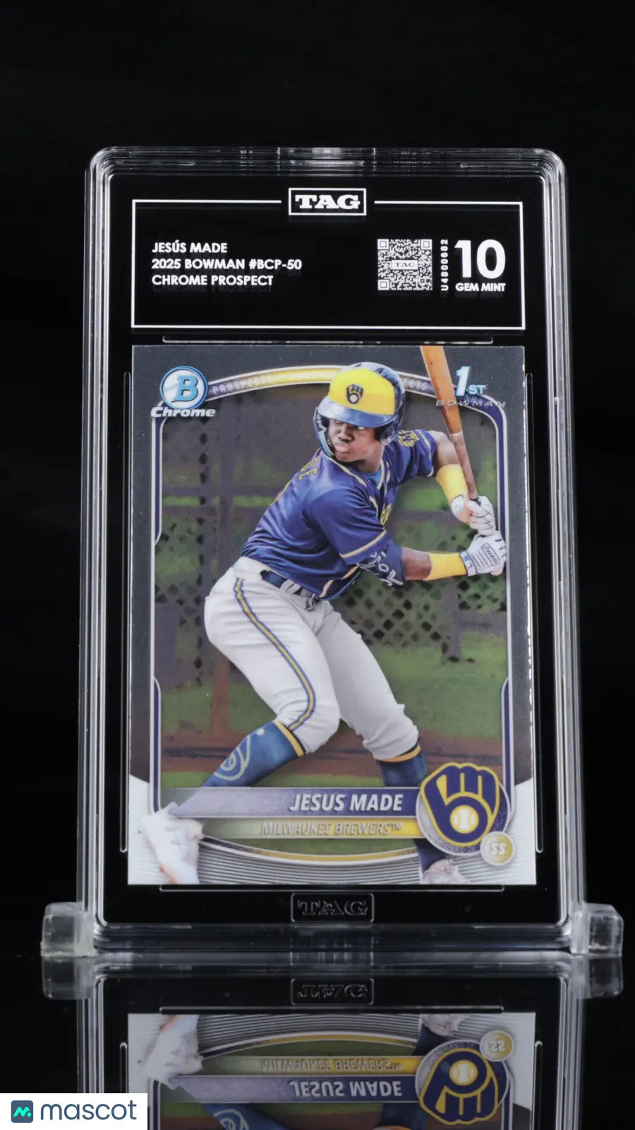2025 1st Bowman Chrome Prospect Jesús Made RC TAG 10 Brewers 
