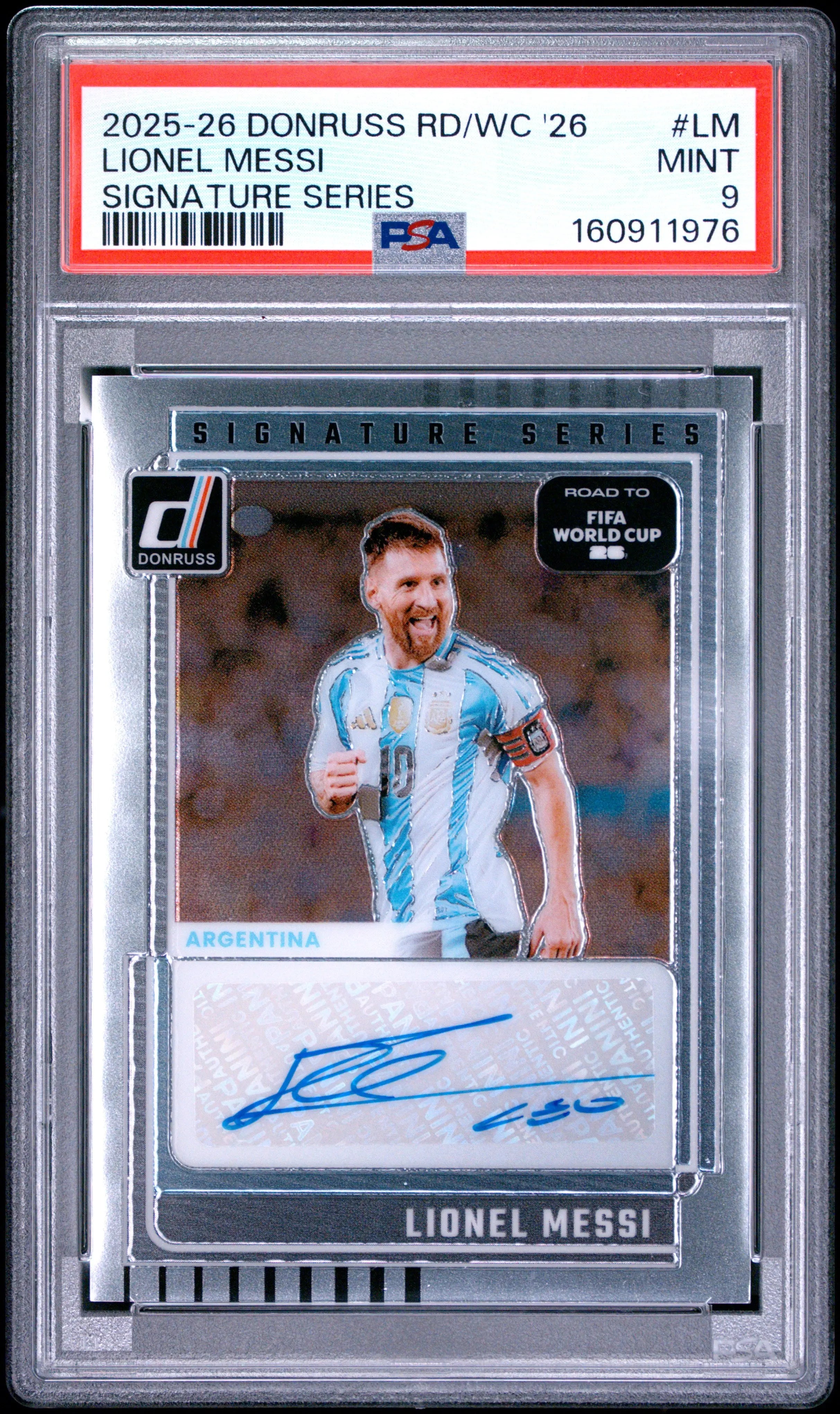 2025-2026 Panini Road To FIFA World Cup Autograph Lionel Messi Auto PSA 9 