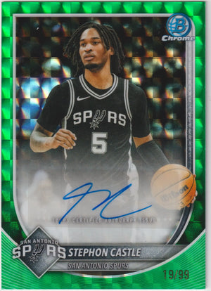 2025-26 Bowman Chrome Autograph Stephon Castle Auto Green Geometric /99 