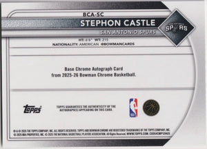 2025-26 Bowman Chrome Autograph Stephon Castle Auto Green Geometric /99 