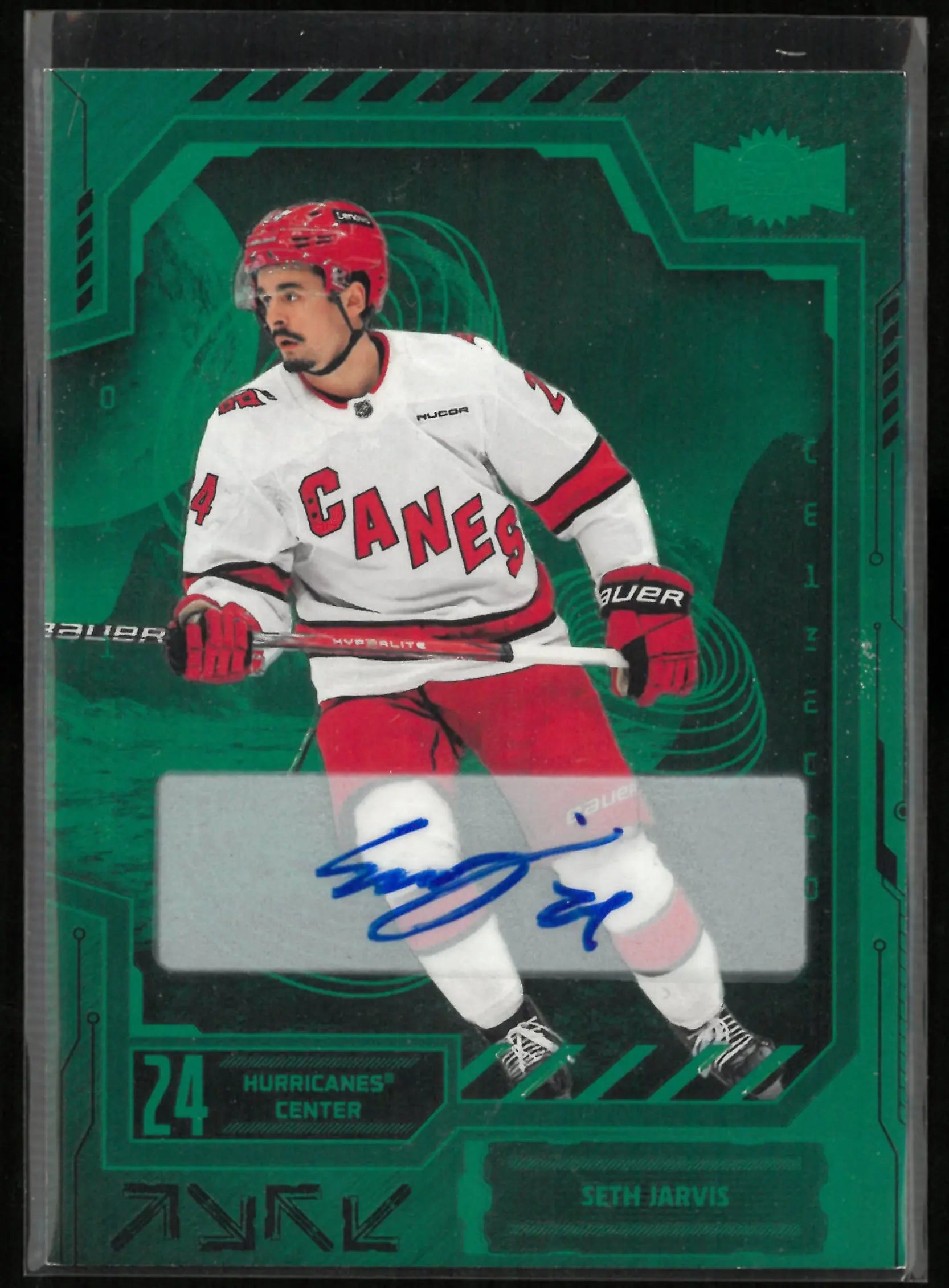 2025-26 Metal Universe Hockey Seth Jarvis Green Autograph Auto /10 