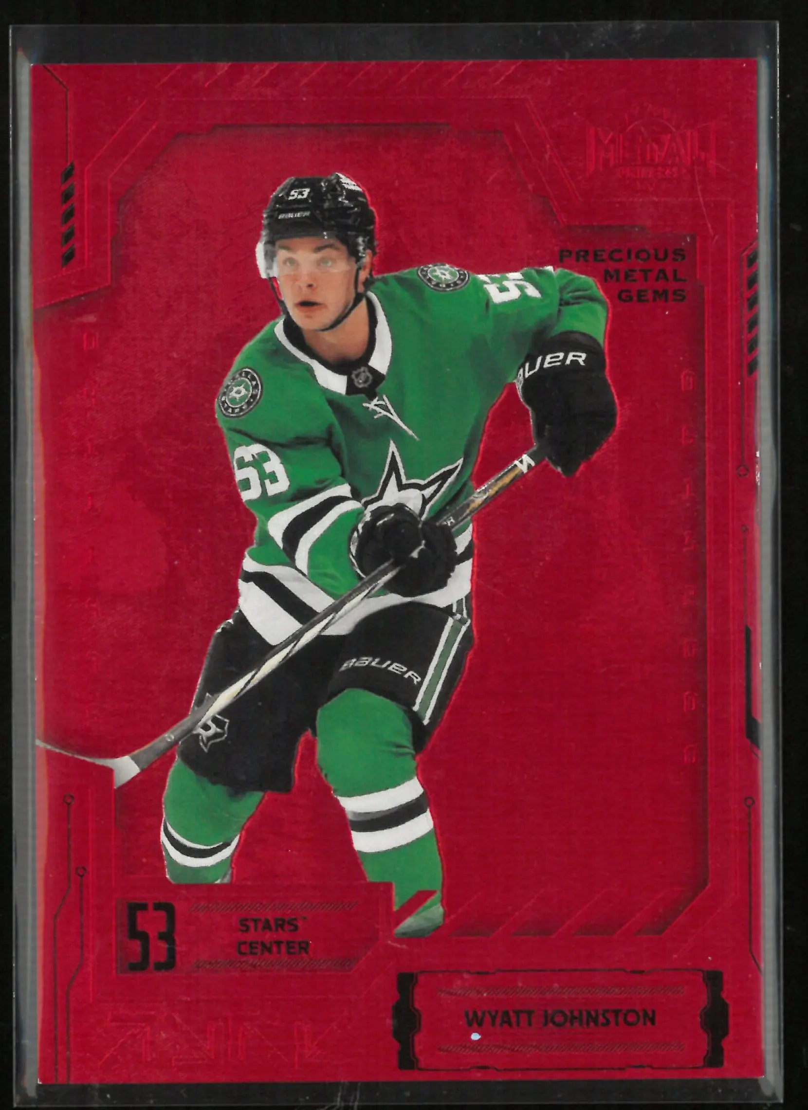 2025-26 Metal Universe Hockey Wyatt Johnston Precious Metal Gems Red /100 