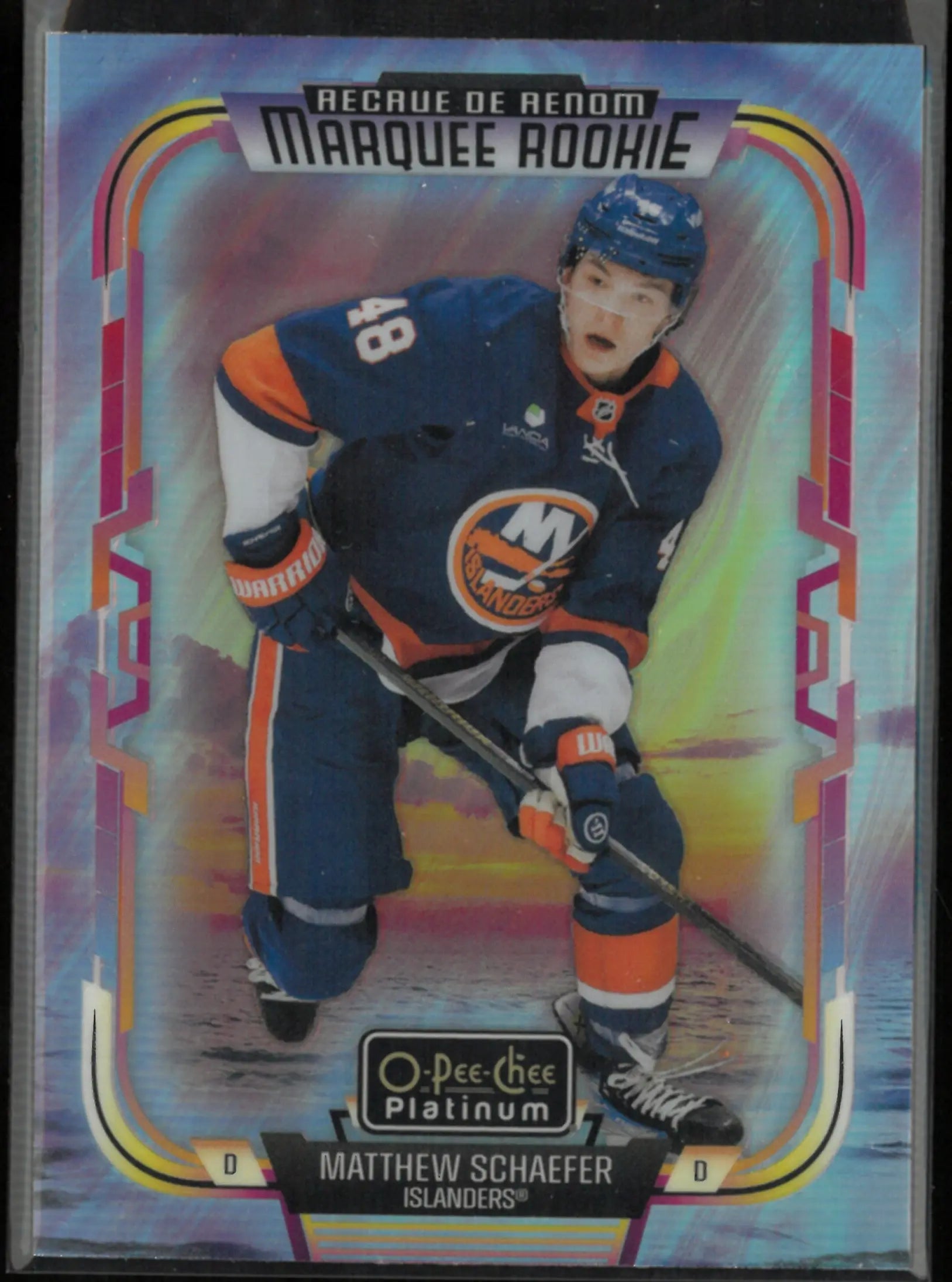 2025-26 O-Pee-Chee Platinum Marquee Rookie Sunset Matthew Schaefer RC 
