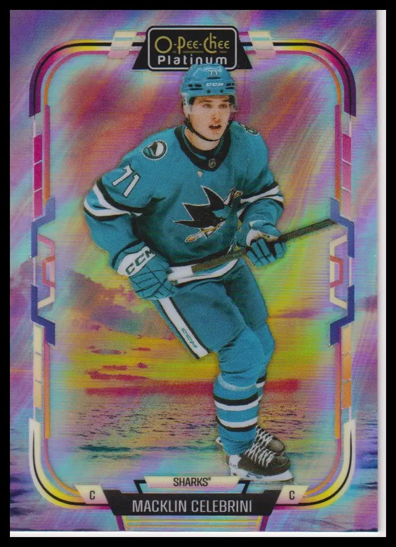 2025-26 O-Pee-Chee Platinum #53 Macklin Celebrini Sunset 