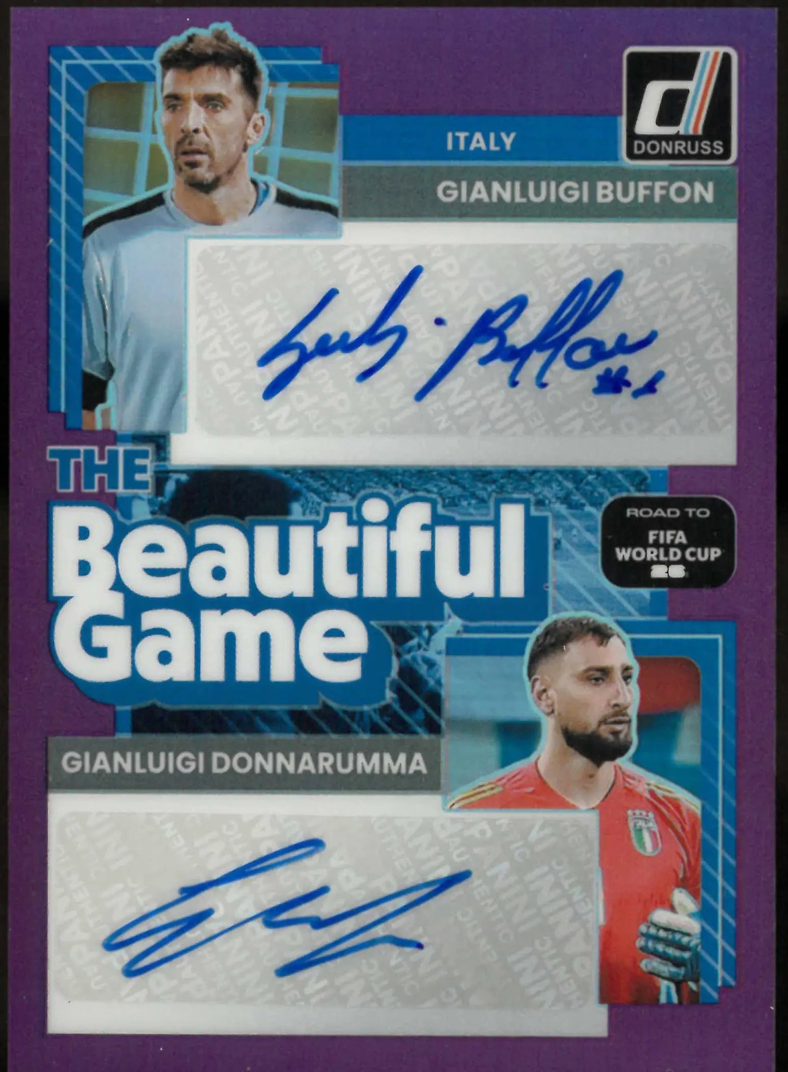 2025-26 Panini Autograph Gianluigi Buffon & Gianluigi Donnarumma Auto /10 