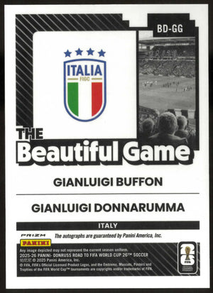 2025-26 Panini Autograph Gianluigi Buffon & Gianluigi Donnarumma Auto /10 