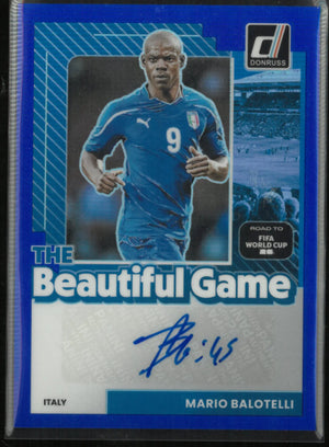 2025-26 Panini Donruss The Beautiful Game Autograph Mario Balotelli Auto Blue/99 