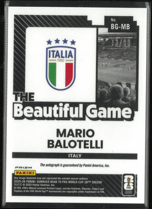 2025-26 Panini Donruss The Beautiful Game Autograph Mario Balotelli Auto Blue/99 