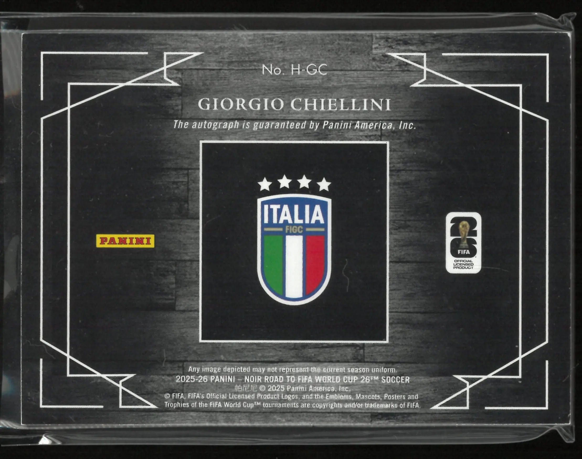 2025-26 Panini Noir Road to FIFA World Cup Giorgio Chiellini Autograph Auto /60 