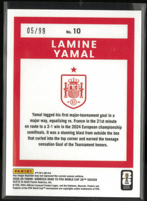 2025-26 Panini Prizm Donruss Road To FIFA World Cup 26 Lamine Yamal Pink /99 