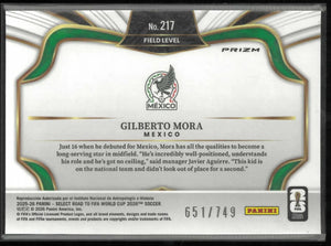 2025-26 Panini Road To FIFA World Cup Rookie Gilberto Mora Orange Ice /749 RC 
