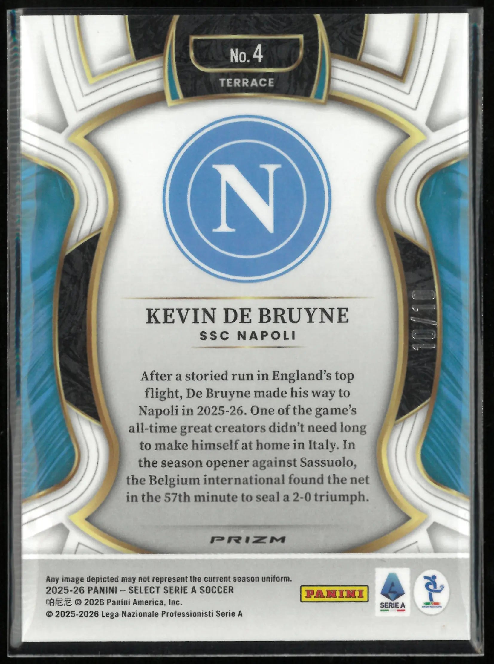 2025-26 Panini Select Kevin De Bruyne Gold /10 