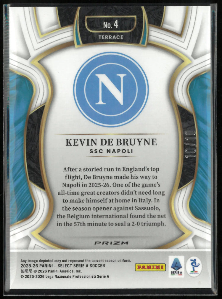 2025-26 Panini Select Kevin De Bruyne Gold /10 