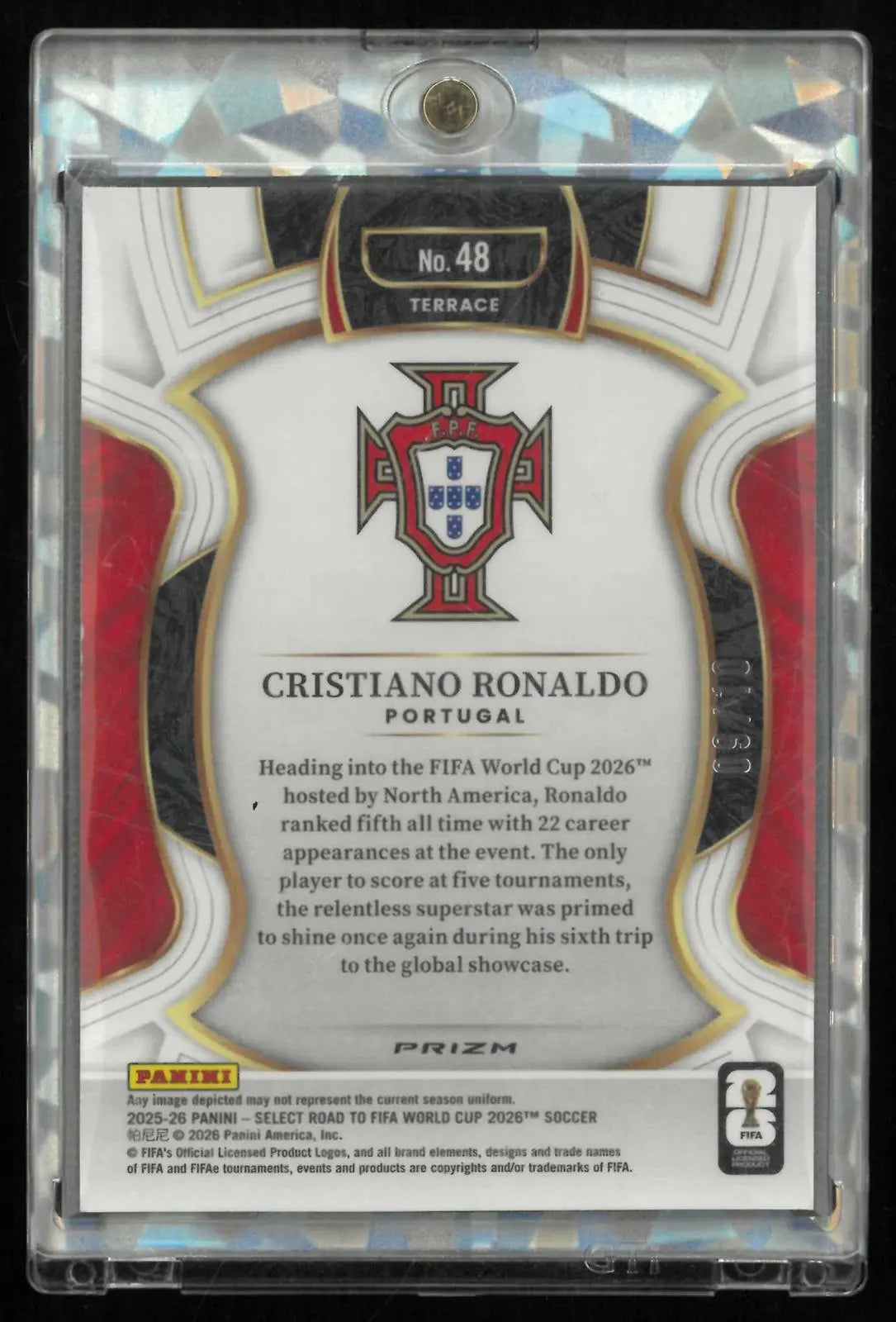 2025-26 Panini Select Road To FIFA World Cup Cristiano Ronaldo Gold Mojo /10 