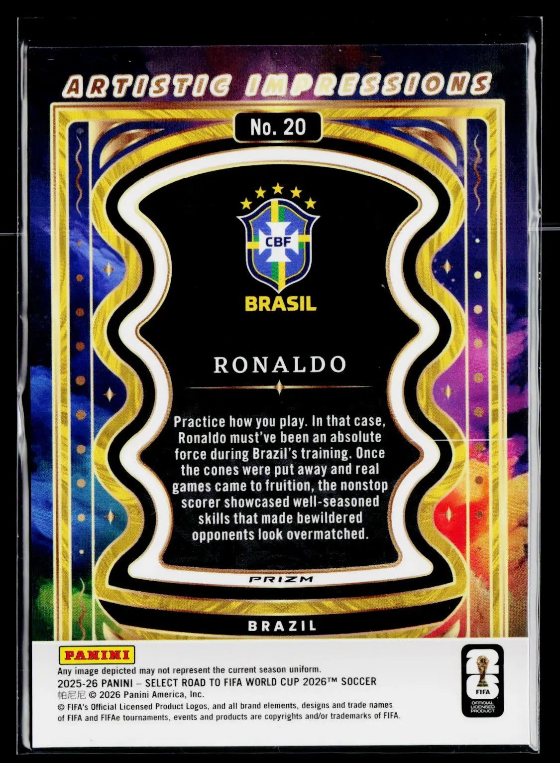 2025-26 Panini Select Road to FIFA World Cup Ronaldo Artistic Impression SSP 
