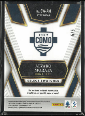 2025-26 Panini Select Select Swatches Alvaro Morata Patch Green /5 