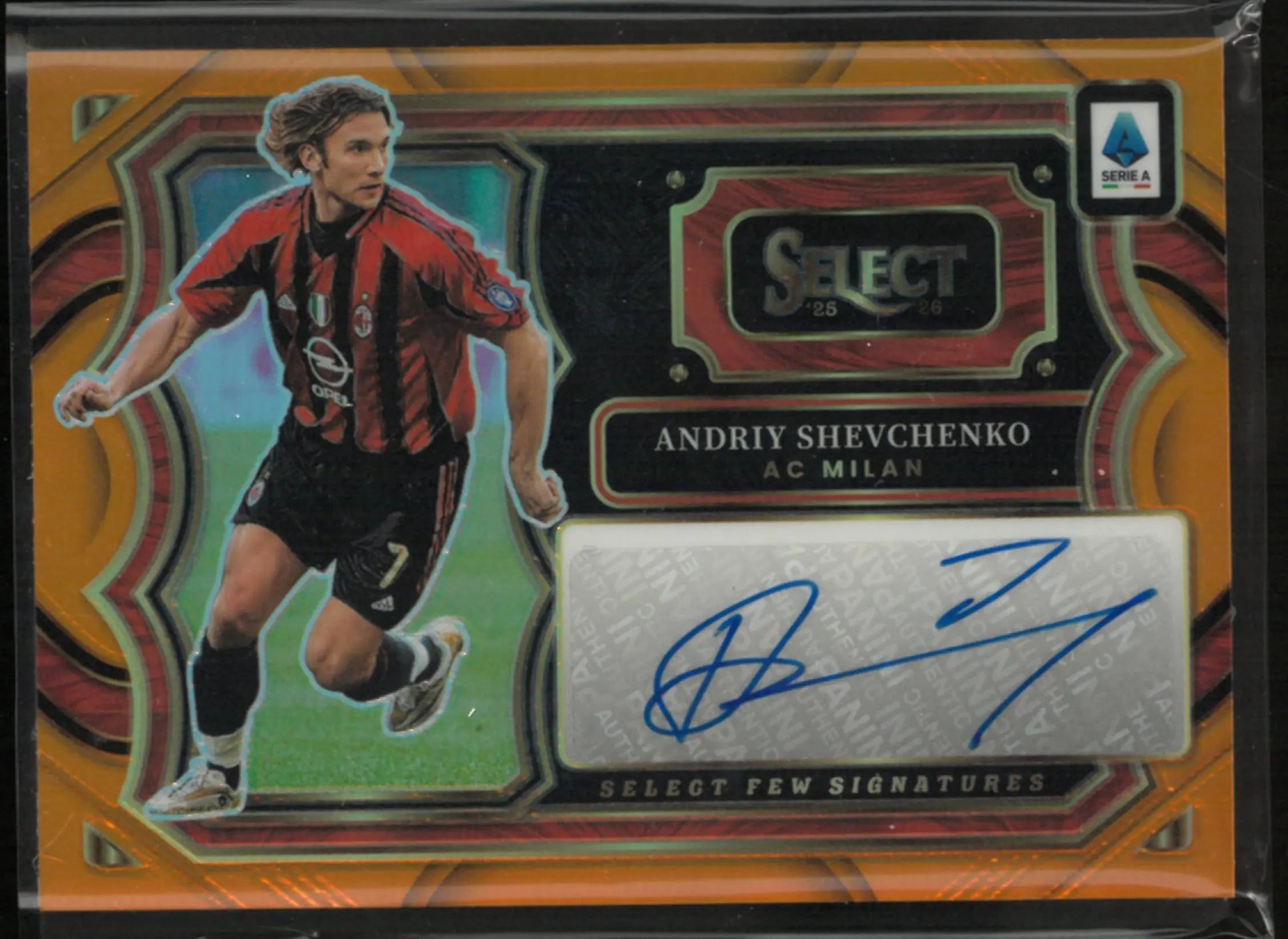 2025-26 Panini Select Serie A Autograph Andriy Shevchenko Auto Orange /25 