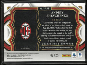 2025-26 Panini Select Serie A Autograph Andriy Shevchenko Auto Orange /25 