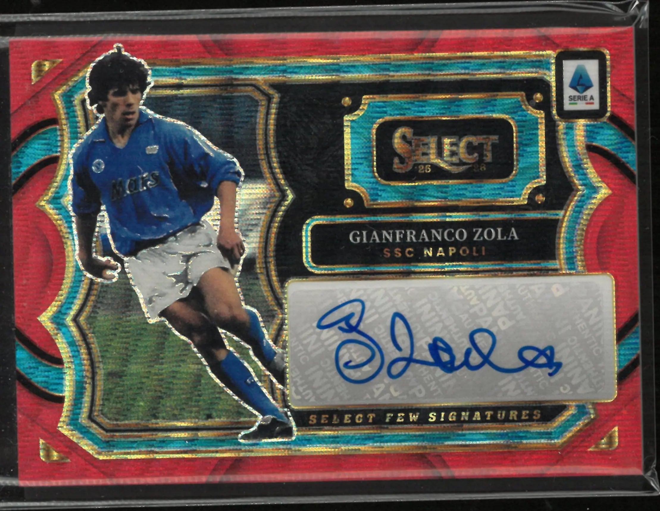 2025-26 Panini Select Serie A Autograph Gianfranco Zola Auto Red Wave 
