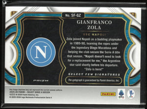 2025-26 Panini Select Serie A Autograph Gianfranco Zola Auto Red Wave 