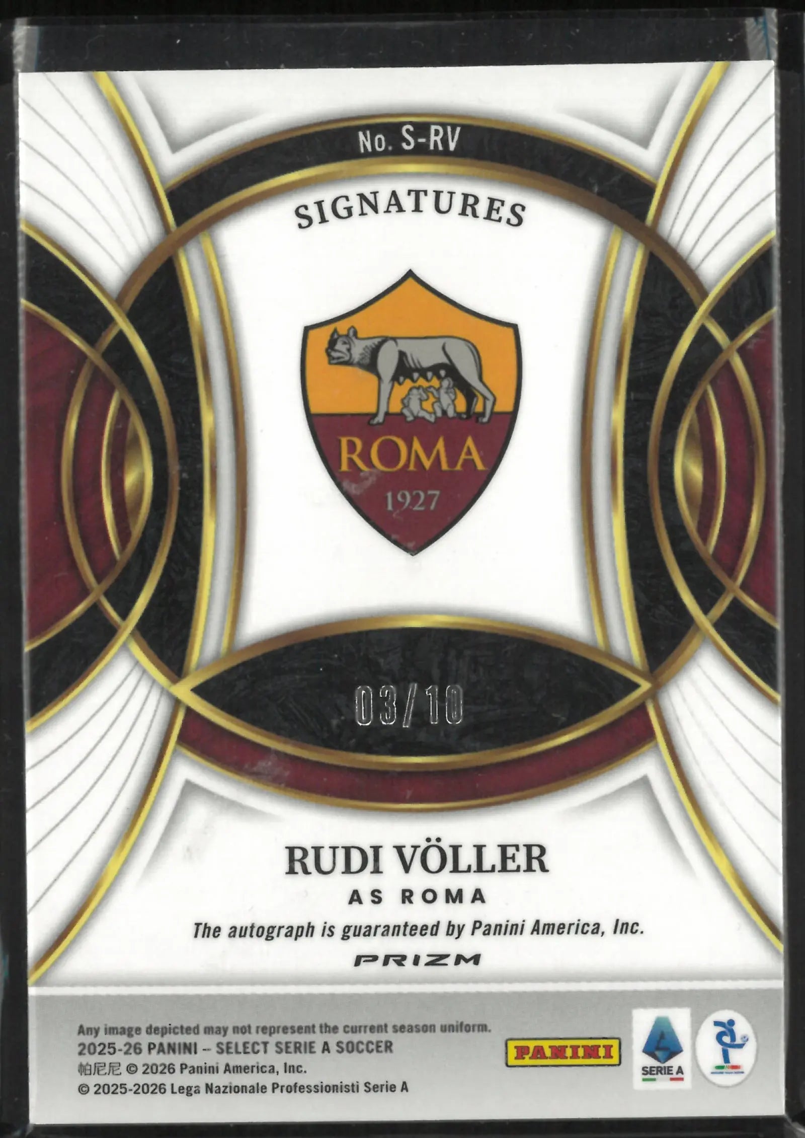 2025-26 Panini Select Serie A Autograph Rudi Voller Auto Gold /10 