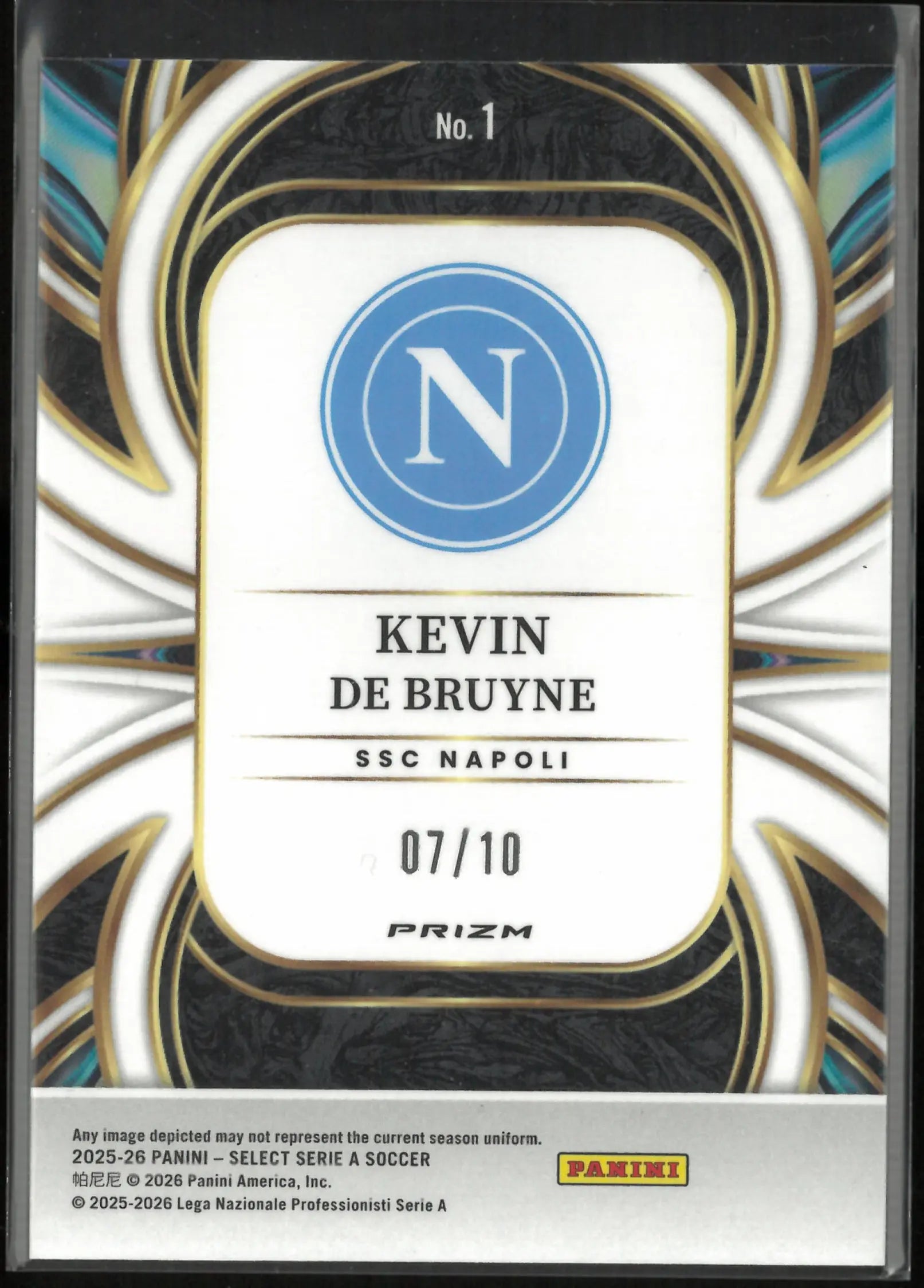 2025-26 Panini Select Serie A Equalizers Kevin De Bruyne Gold /10 