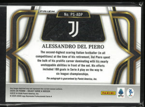 2025-26 Panini Select Serie A Pitchside Signature Alessandro Del Piero Autograph 