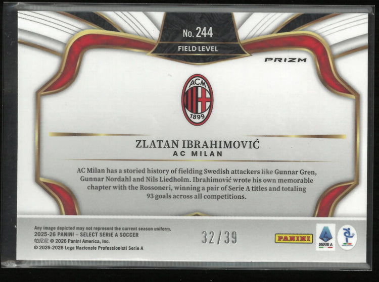 2025-26 Panini Select Serie A Zlatan Ibrahimovic White Flash /39 