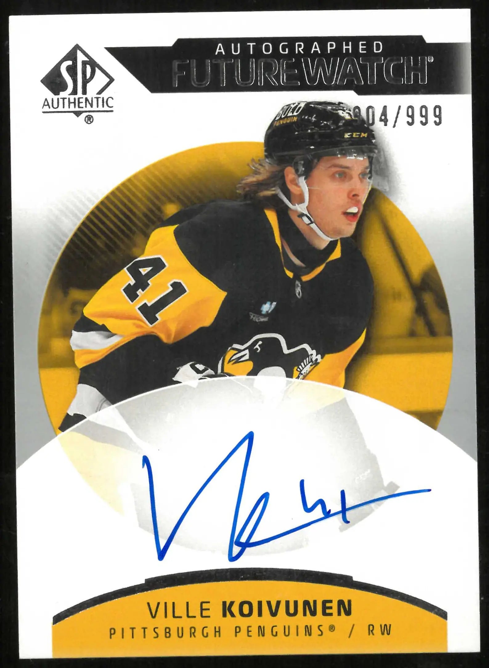 2025-26 SP Authentic #131 Ville Koivunen Rookie Future Watch Auto #/999 