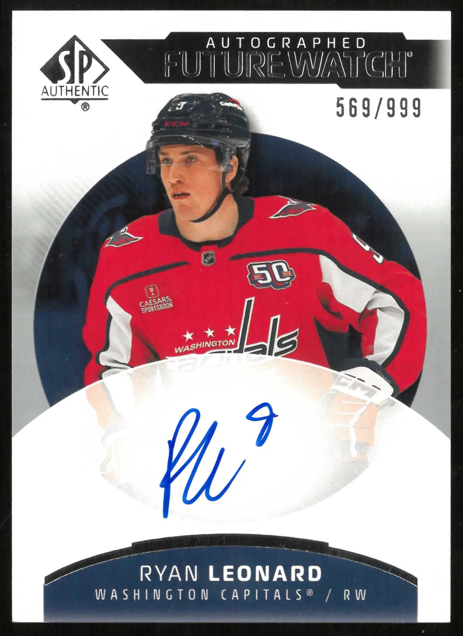 2025-26 SP Authentic #133 Ryan Leonard Rookie Future Watch Auto #/999 