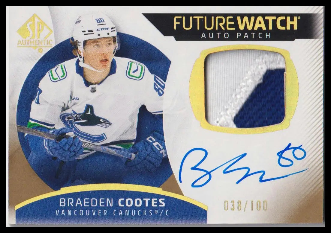 2025-26 SP Authentic #175 Braeden Cootes Rookie Future Watch Auto Patch 