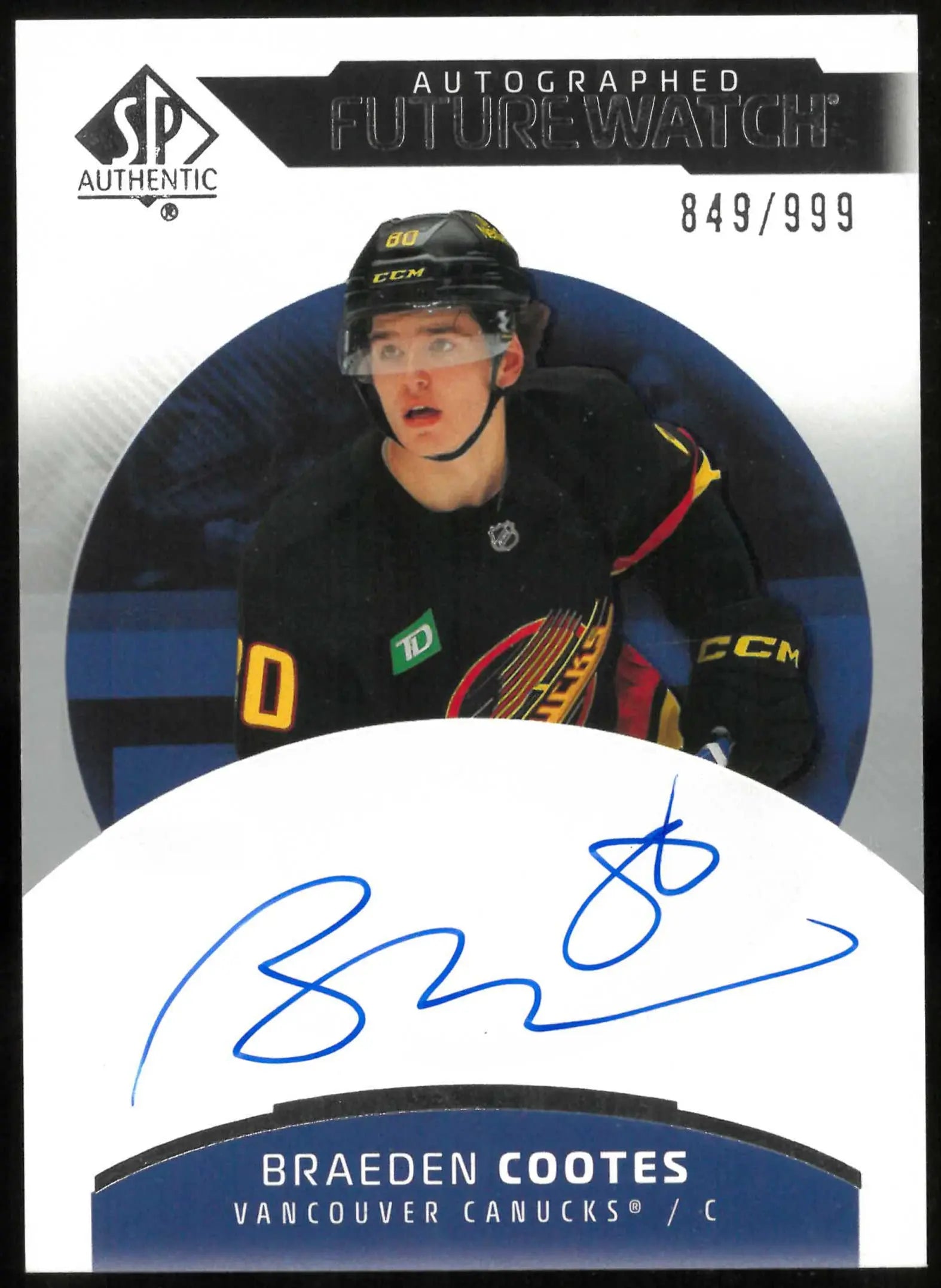 2025-26 SP Authentic #175 Braeden Cootes Rookie Future Watch Auto #/999 