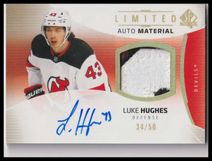 2025-26 SP Authentic #6 Luke Hughes Limited Autograph Material 