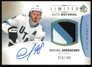 2025-26 SP Authentic #77 Mikhail Sergachev Limited Autograph Material #/100 
