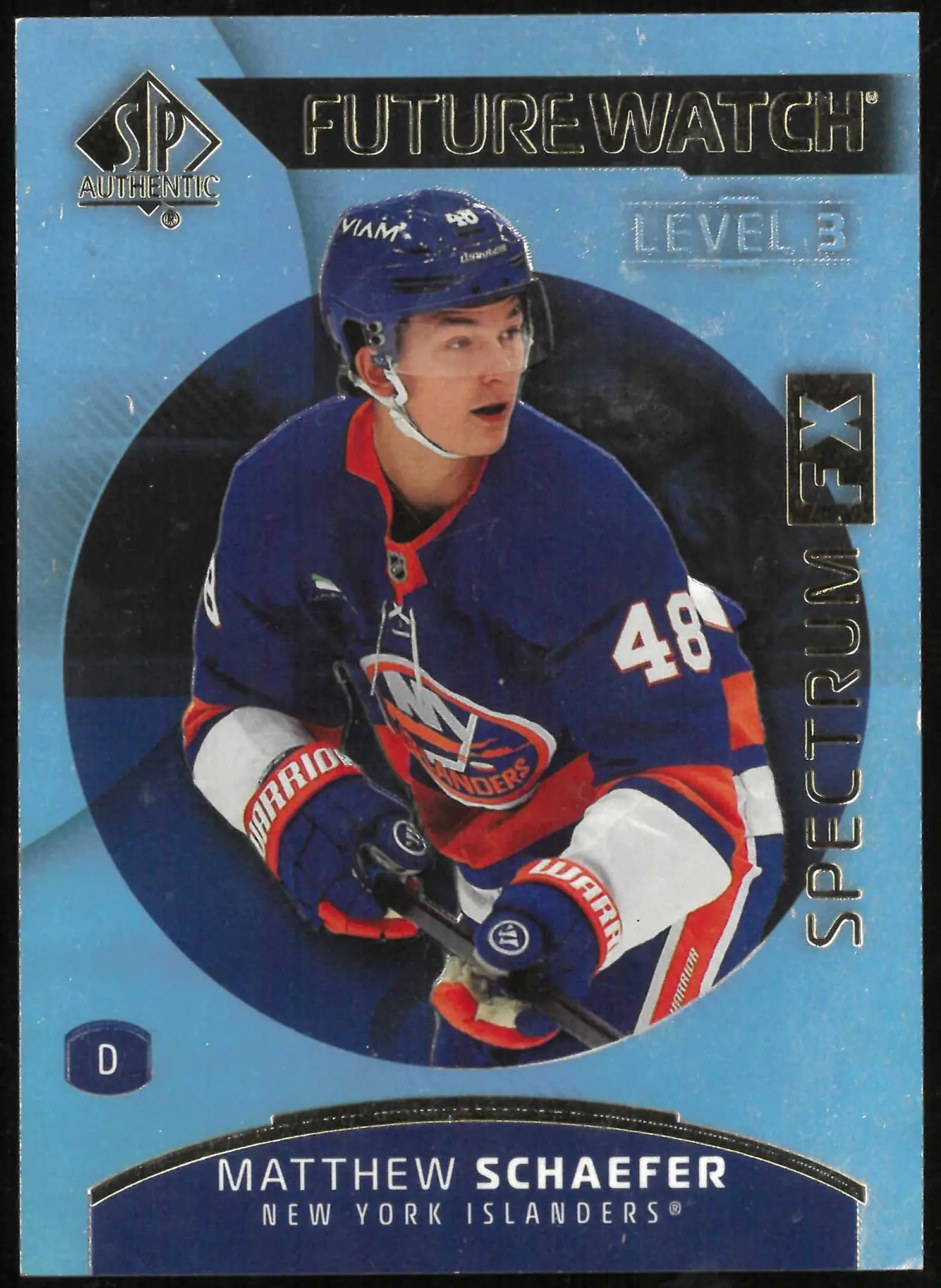 2025-26 SP Authentic #S-89 Matthew Schaefer Future Watch Rookie Spectrum FX 