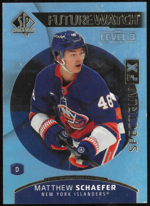 2025-26 SP Authentic #S-89 Matthew Schaefer Future Watch Rookie Spectrum FX 